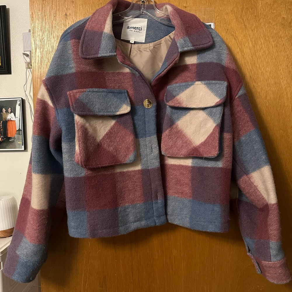 Plaid Comfy Crop Coat 🧥